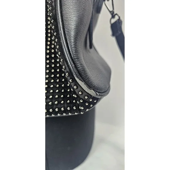 Marc New York Studded Black Satchel Crossbody Bag Edgy Rocker Purse - Picture 3 of 13